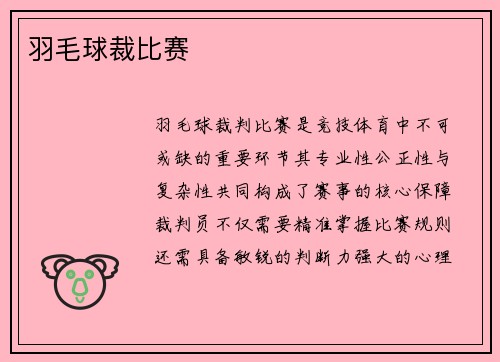 羽毛球裁比赛